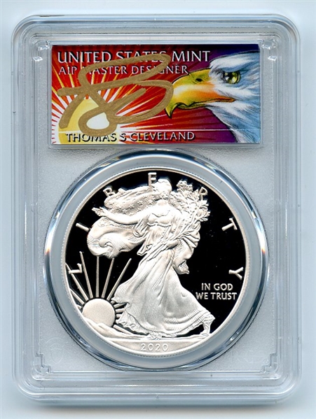 2020 W $1 American Silver Eagle Congratulations PCGS PR69DCAM Cleveland Eagle