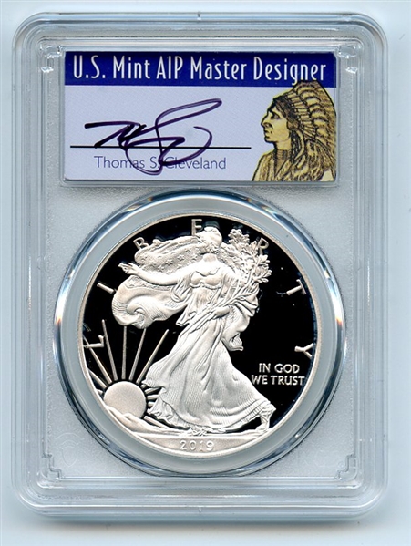 2019 W $1 Proof Silver Eagle PCGS PR69DCAM Thomas Cleveland Native