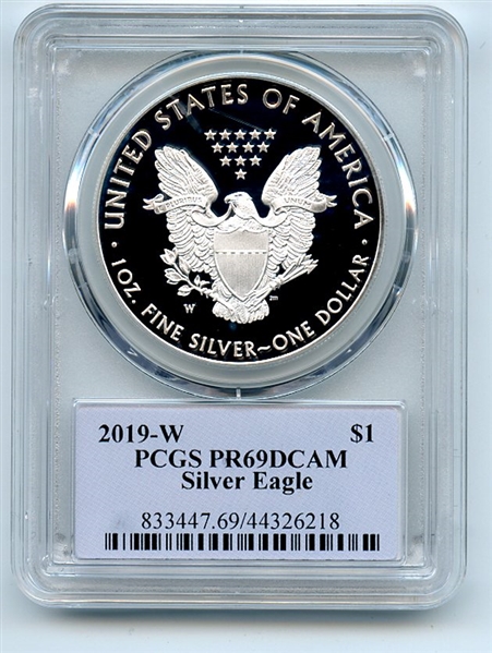2019 W $1 Proof Silver Eagle PCGS PR69DCAM Thomas Cleveland Native