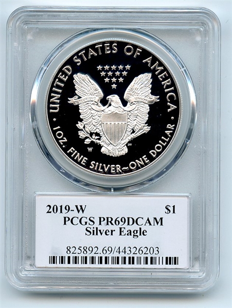2019 W $1 Proof Silver Eagle PCGS PR69DCAM Leonard Buckley