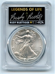 2021 $1 American Silver Eagle Typ 2 PCGS PSA MS70 Legends of Life Rudy Ruettiger