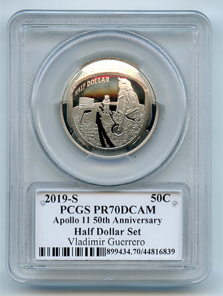 2019 S 50C Apollo 11 Commemorative PCGS PR70DCAM Legends Life Vladimir Guerrero