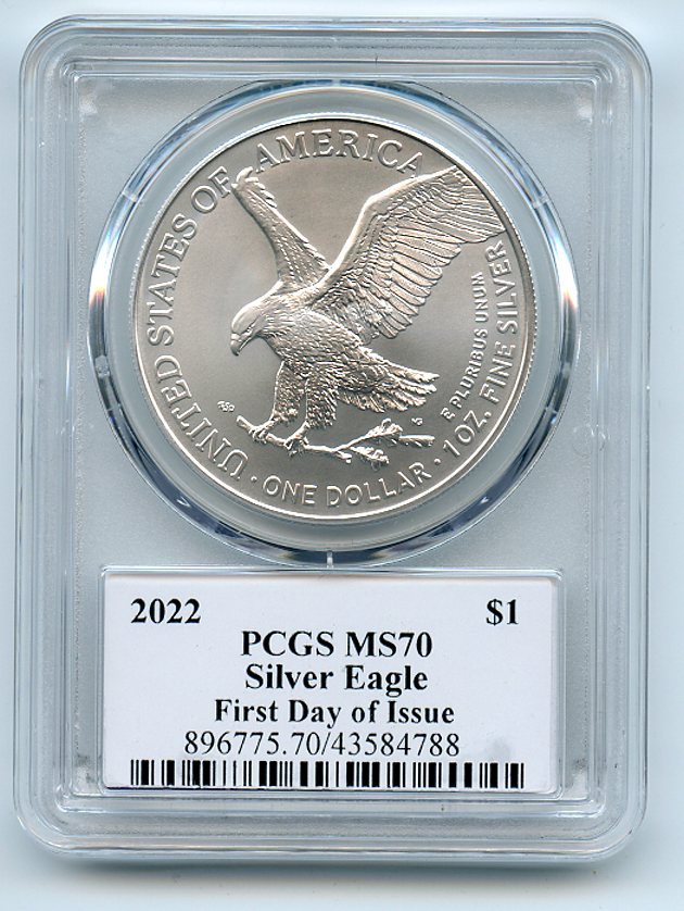 Lot Detail - 2022 $1 American Silver Eagle 1oz Dollar PCGS MS70 FDOI ...