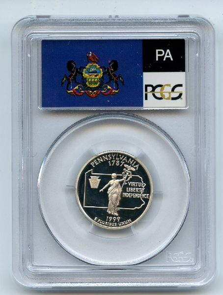 1999 S 25C Silver Pennsylvania Quarter PCGS PR70DCAM