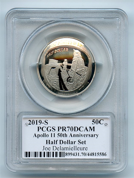 2019 S 50C Apollo 11 Commemorative PCGS PR70DCAM Legends Life Joe DeLamielleure