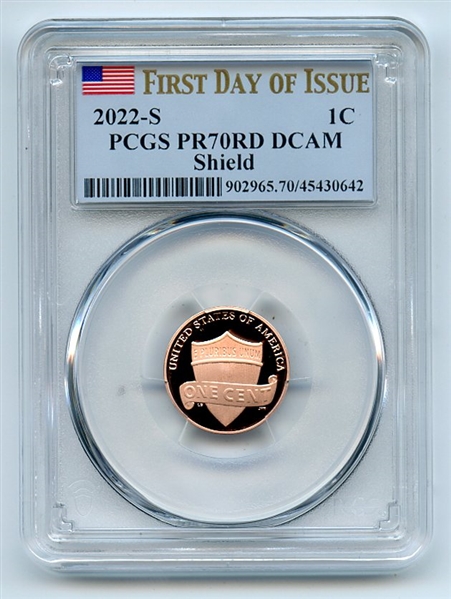 2022 S 1C Lincoln Cent PCGS PR70DCAM First Day of Issue