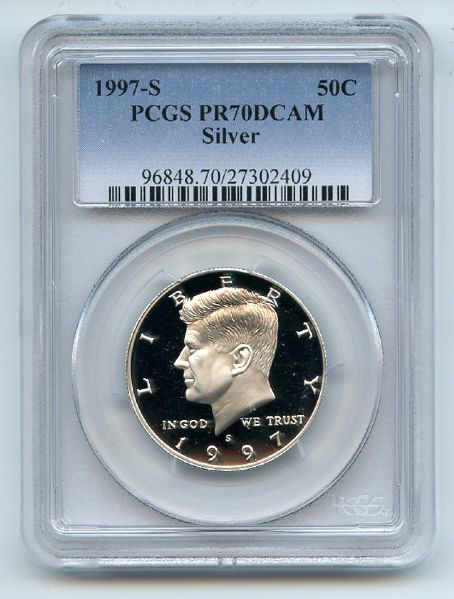 1997 S 50C Silver Kennedy Half Dollar Proof PCGS PR70DCAM