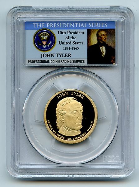 2009 S $1 John Tyler Dollar PCGS PR69DCAM
