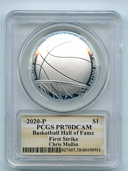 2020 P $1 Basketball Hall Fame Silver Commemorative PCGS PR70DCAM Chris Mullin