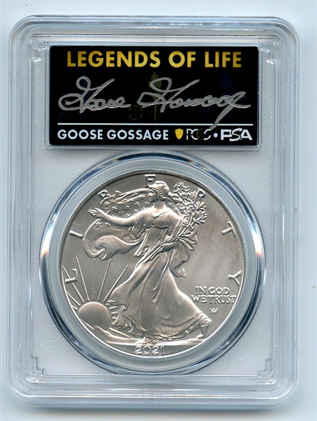 2021 $1 American Silver Eagle Type 2 PCGS PSA MS70 Legends of Life Goose Gossage