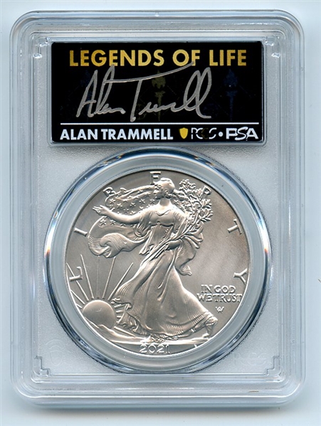 2021 $1 American Silver Eagle Type 2 PCGS PSA MS70 Legends of Life Alan Trammell