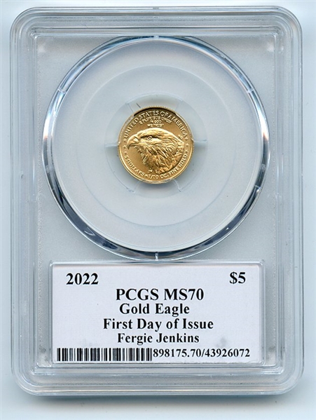 2022 $5 American Gold Eagle 1/10 oz PCGS PSA MS70 Legends of Life Fergie Jenkins