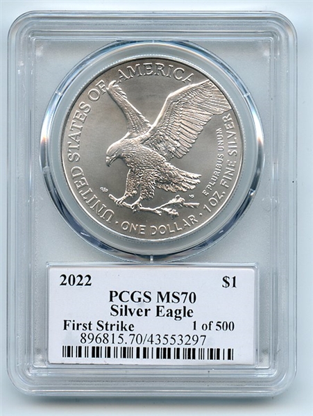 2022 $1 American Silver Eagle 1oz PCGS MS70 FS 1 of 500 Thomas Cleveland Eagle