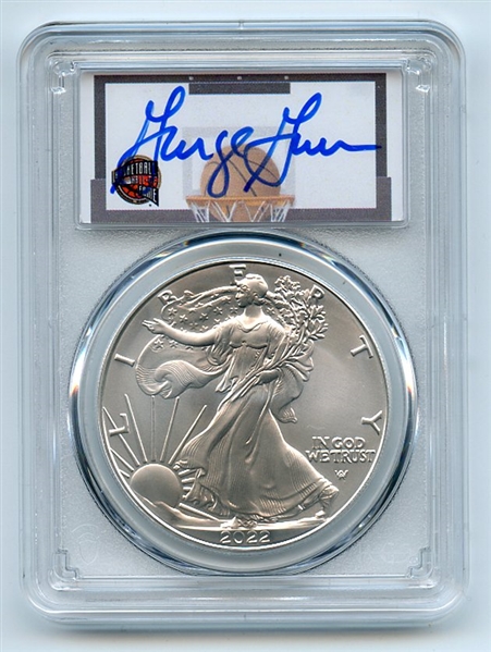 2022 $1 American Silver Eagle 1oz PCGS MS70 First Day of Issue FDI George Gervin