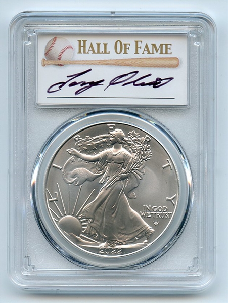 2022 $1 American Silver Eagle 1oz PCGS MS70 First Day of Issue FDOI Tony Oliva