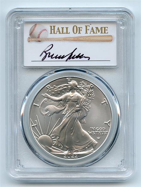 2022 $1 American Silver Eagle 1oz PCGS MS70 First Day of Issue FDOI Bruce Sutter
