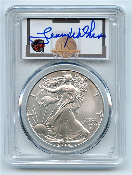 2022 $1 American Silver Eagle 1oz PCGS MS70 First Day of Issue FDI Lenny Wilkens