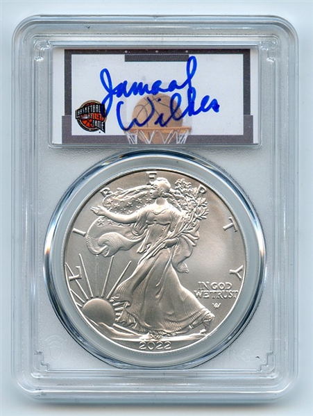 2022 $1 American Silver Eagle 1oz PCGS MS70 First Day of Issue FDI Jamaal Wilkes