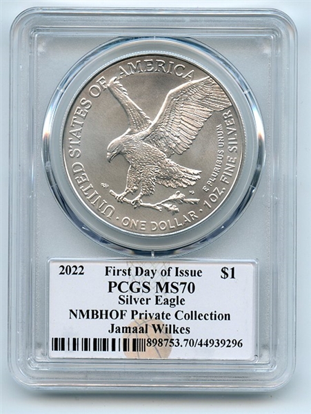 2022 $1 American Silver Eagle 1oz PCGS MS70 First Day of Issue FDI Jamaal Wilkes