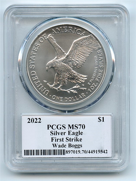 2022 $1 American Silver Eagle 1oz PCGS MS70 FS Legends of Life Wade Boggs