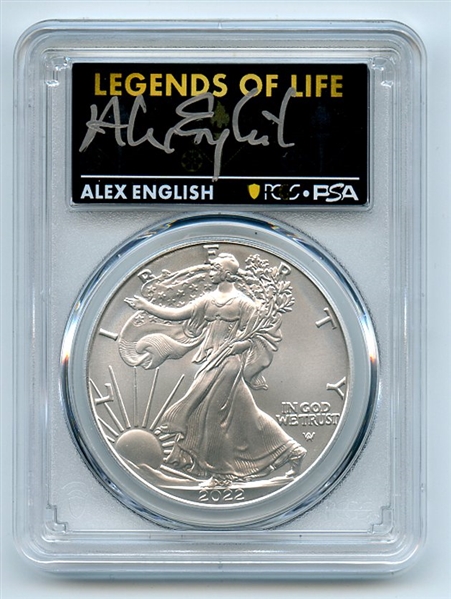 2022 $1 American Silver Eagle 1oz PCGS MS70 FS Legends of Life Alex English