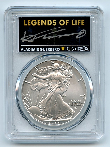 2022 $1 American Silver Eagle 1oz PCGS MS70 FS Legends of Life Vladimir Guerrero