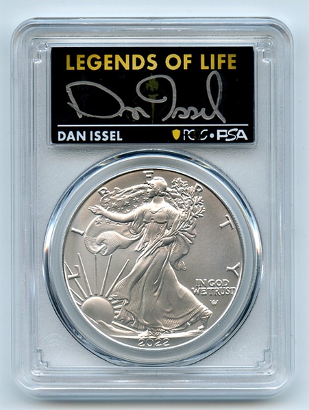 2022 $1 American Silver Eagle 1oz PCGS MS70 FS Legends of Life Dan Issel