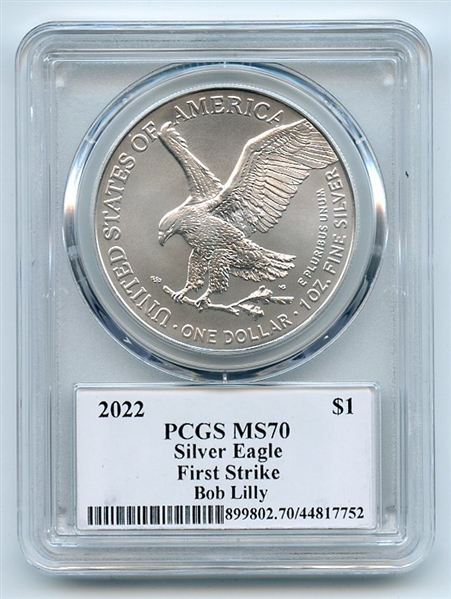 2022 $1 American Silver Eagle 1oz PCGS MS70 FS Legends of Life Bob Lilly