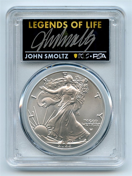 2022 $1 American Silver Eagle 1oz PCGS MS70 FS Legends of Life John Smoltz