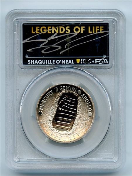 2019 S 50C Apollo 11 Commemorative PCGS PR70DCAM Legends Life Shaquille O'Neal