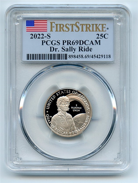 2022 S 25C Clad Dr. Sally Ride Quarter PCGS PR69DCAM First Strike