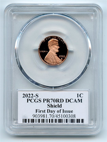 2022 S 1C Lincoln Cent PCGS PR70DCAM FDOI Thomas Cleveland Eagle