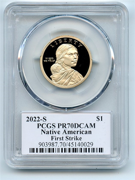 2022 S $1 Sacagawea Dollar PCGS PR70DCAM First Strike Thomas Cleveland Eagle