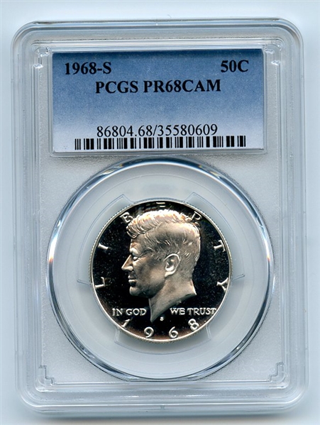 1968 S 50C Kennedy Half Dollar PCGS PR68CAM