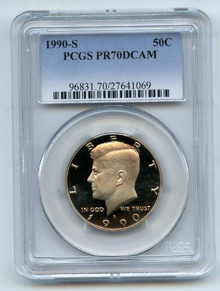 1990 S 50C Kennedy Half Dollar Proof PCGS PR70DCAM