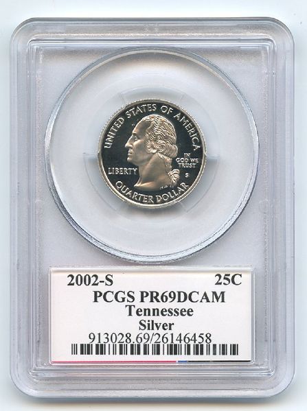 2002 S 25C Silver Tennessee Quarter PCGS PR69DCAM