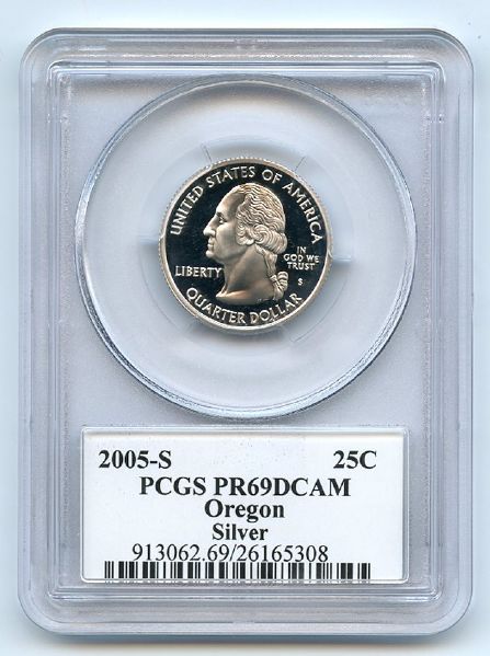 2005 S 25C Silver Oregon Quarter PCGS PR69DCAM