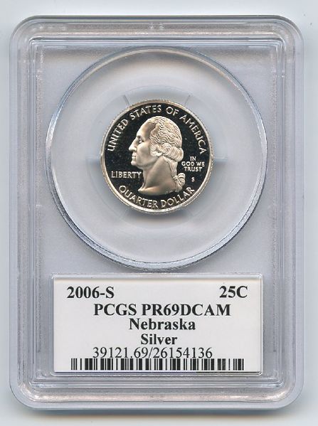 2006 S 25C Silver Nebraska Quarter PCGS PR69DCAM