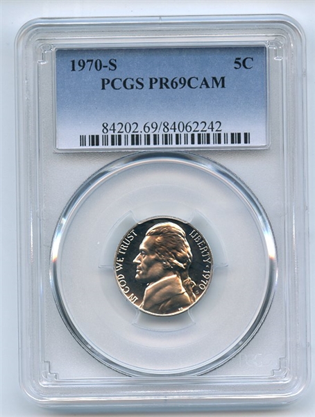 1970 S 5C Jefferson Nickel PCGS PR69CAM