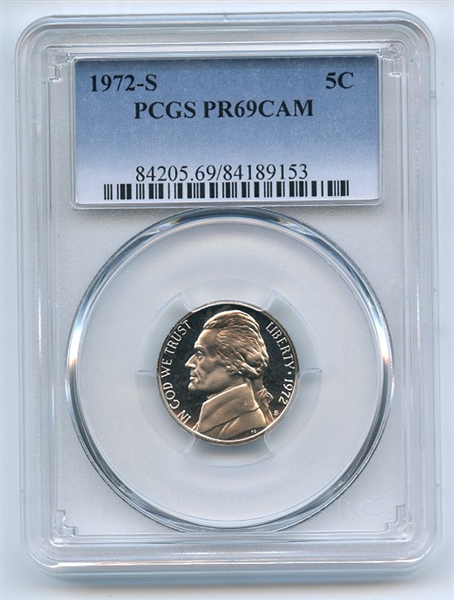 1972 S 5C Jefferson Nickel PCGS PR69CAM