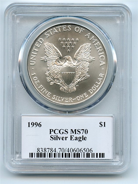 1996 $1 American Silver Eagle Dollar 1oz PCGS MS70 Fred Haise