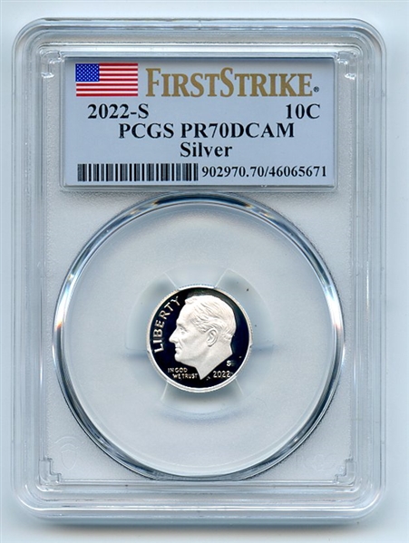2022 S 10C Silver Roosevelt Dime PCGS PR70DCAM First Strike