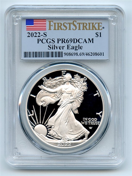 2022 S $1 Proof American Silver Eagle 1oz Dollar PCGS PR69DCAM First Strike