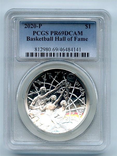 2020 P $1 Basketball Hall of Fame HOF Silver Commemorative PCGS PR69DCAM