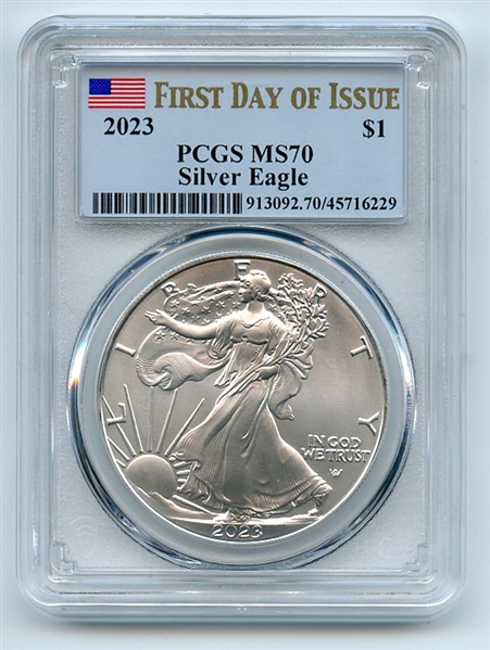 2023 $1 American Silver Eagle 1oz PCGS PSA MS70 First Day of Issue