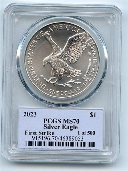 2023 $1 American Silver Eagle 1oz PCGS MS70 FS 1 of 500 Thomas Cleveland Native