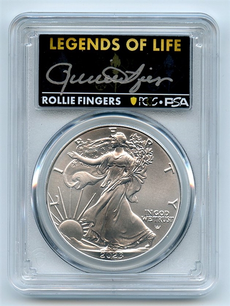 2023 $1 American Silver Eagle 1oz PCGS MS70 FS Legends of Life Rollie Fingers
