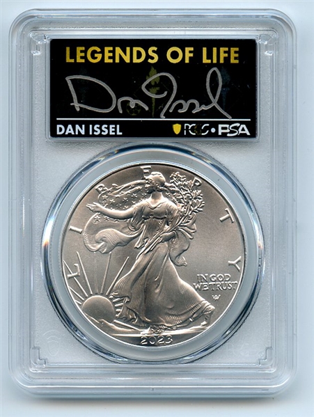 2023 $1 American Silver Eagle 1oz PCGS MS70 FS Legends of Life Dan Issel