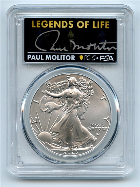 2023 $1 American Silver Eagle 1oz PCGS MS70 FS Legends of Life Paul Molitor