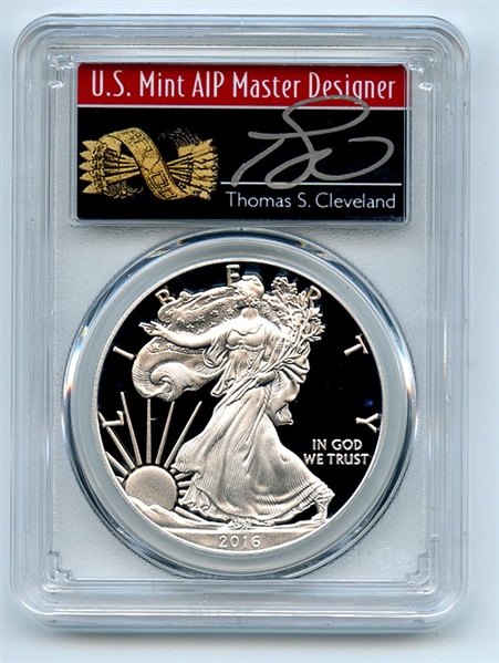 2016 W $1 Proof American Silver Eagle 1oz PCGS PR69DCAM Thomas Cleveland Arrows